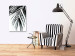 Canvas Art Print Relax under the palm - leaves of a tropical plant in a black and white minimalist style 119013 additionalThumb 3