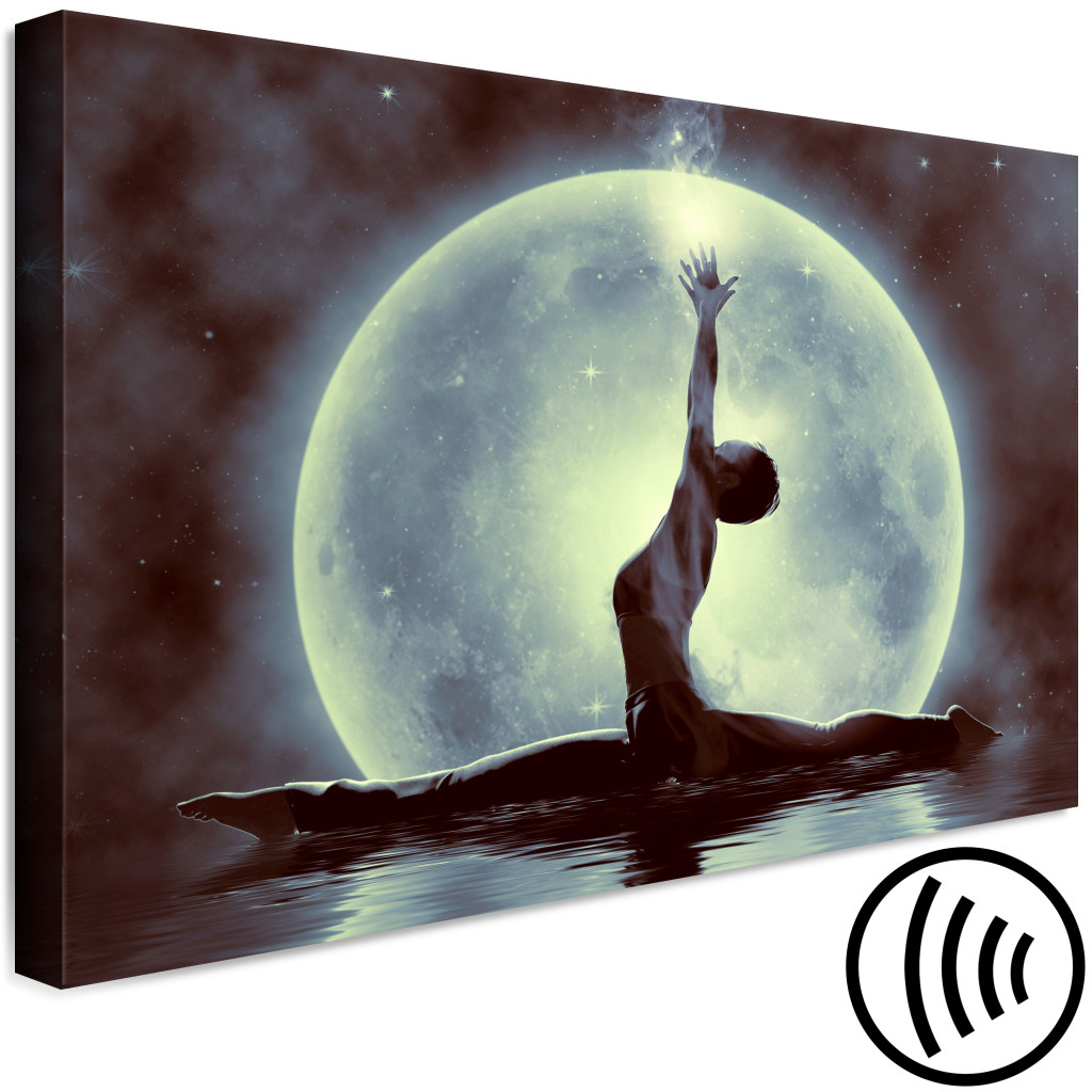 Quadro Em Tela Ninfa Da Lua - Motivo Místico Com Bailarina Sobre Fundo De água E Lua