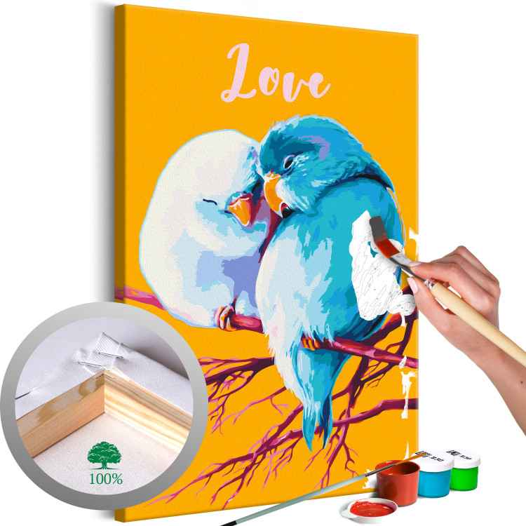 Cuadro para pintar con números Parrots in Love 132313