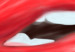 Obraz Kobiece usta - rozchylone usta na jaskrawo-czerwonym tle 134613 additionalThumb 4