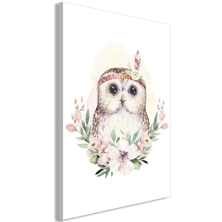 Canvas Print Owl with a headband - a colorful illustration inspired by fairy tales 135713 additionalImage 2