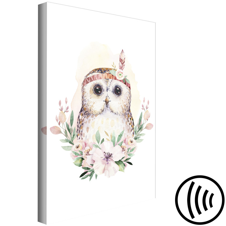 Canvas Print Owl with a headband - a colorful illustration inspired by fairy tales 135713 additionalImage 6