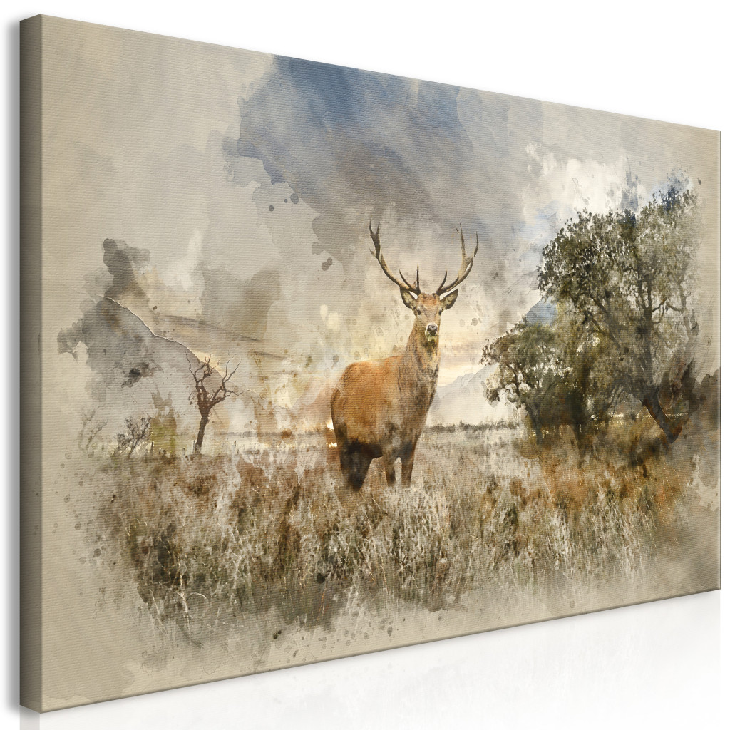 Schilderij Deer In Field II [Large Format]