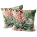 Sammets kudda Rainforest flora - a floral pattern with white flowers and leaves 147113 additionalThumb 2
