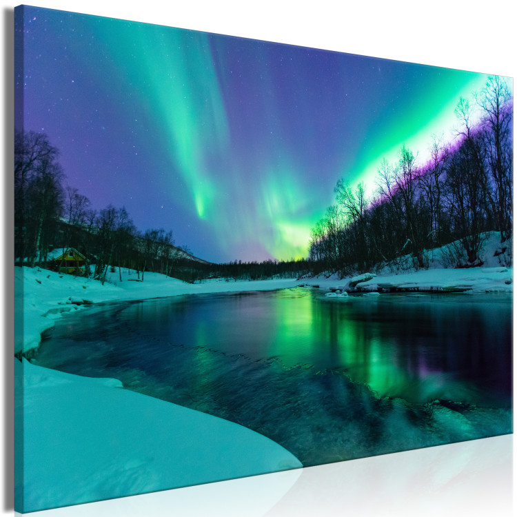 Canvas Art Print Aurora - Light Effects in the Midnight Night Sky 147713 additionalImage 2