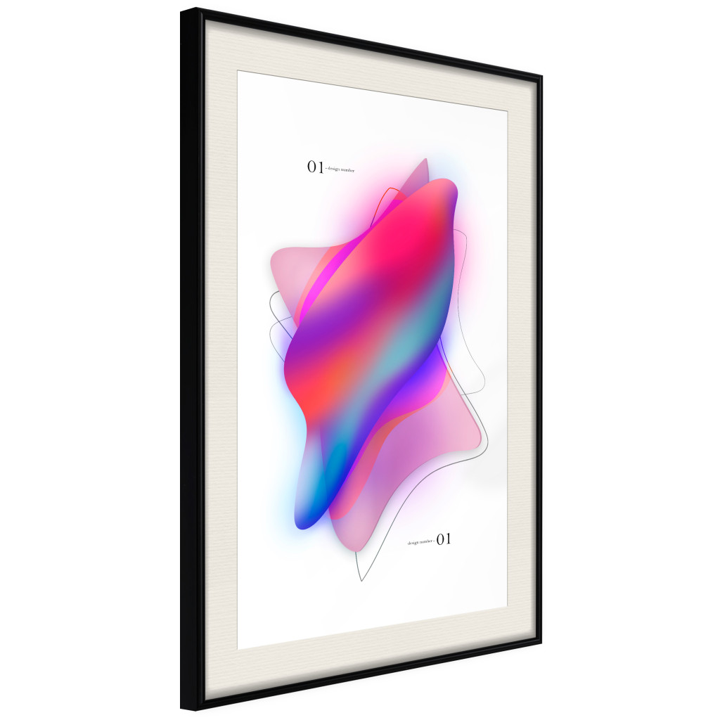 Posters: Abstraction - Uneven Convex Shapes In Shades Of Cobalt And Pink