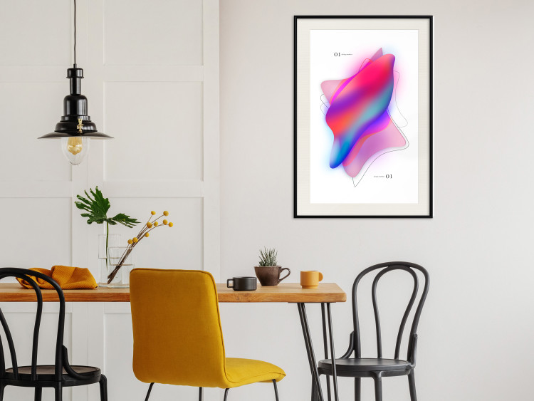 Wall Poster Abstraction - Uneven Convex Shapes in Shades of Cobalt and Pink 149713 additionalImage 3