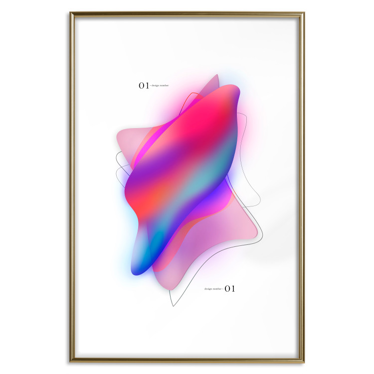 Wall Poster Abstraction - Uneven Convex Shapes in Shades of Cobalt and Pink 149713 additionalImage 23