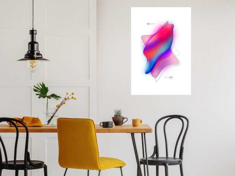 Wall Poster Abstraction - Uneven Convex Shapes in Shades of Cobalt and Pink 149713 additionalImage 10