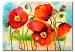 Tableau moderne Joyeux coquelicots rouges en fleurs (1 pièce) - Motif coloré de fleurs 46713