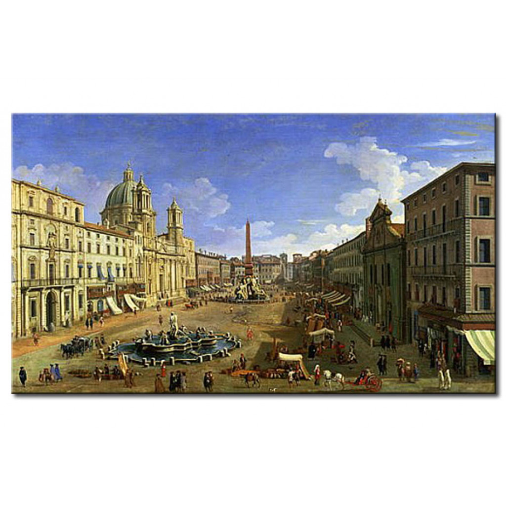 Målning View Of The Piazza Navona, Rome