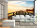 Wall Mural Landscape - a bridge over a calm lake surrounded by birds and trees 91613