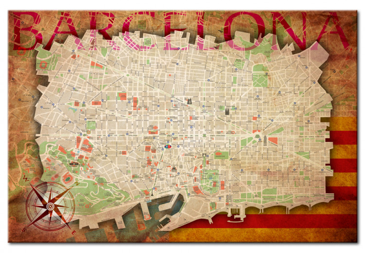 Ozdobna tablica korkowa Mapa Barcelony  [Mapa korkowa] 92213 additionalImage 2