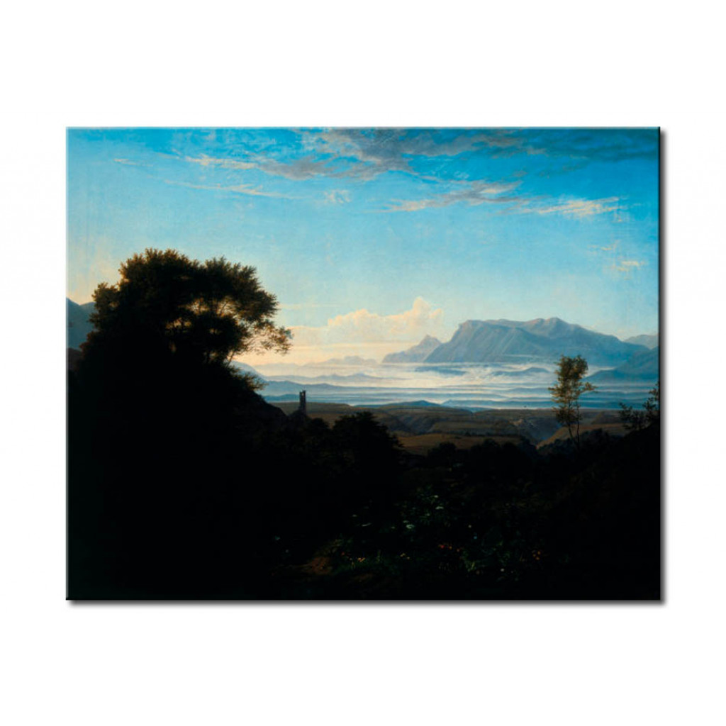 Schilderij  Adrian Ludwig Richter: Morning Near Palestrina In The Apennines Mountains