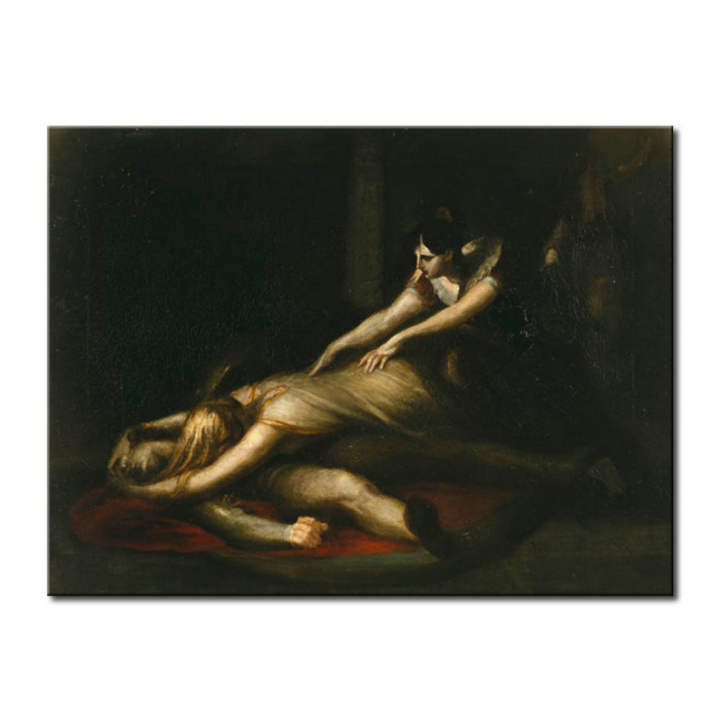Målning Kriemhild Wirft Sich Ueüber Die Leiche Siegfrieds