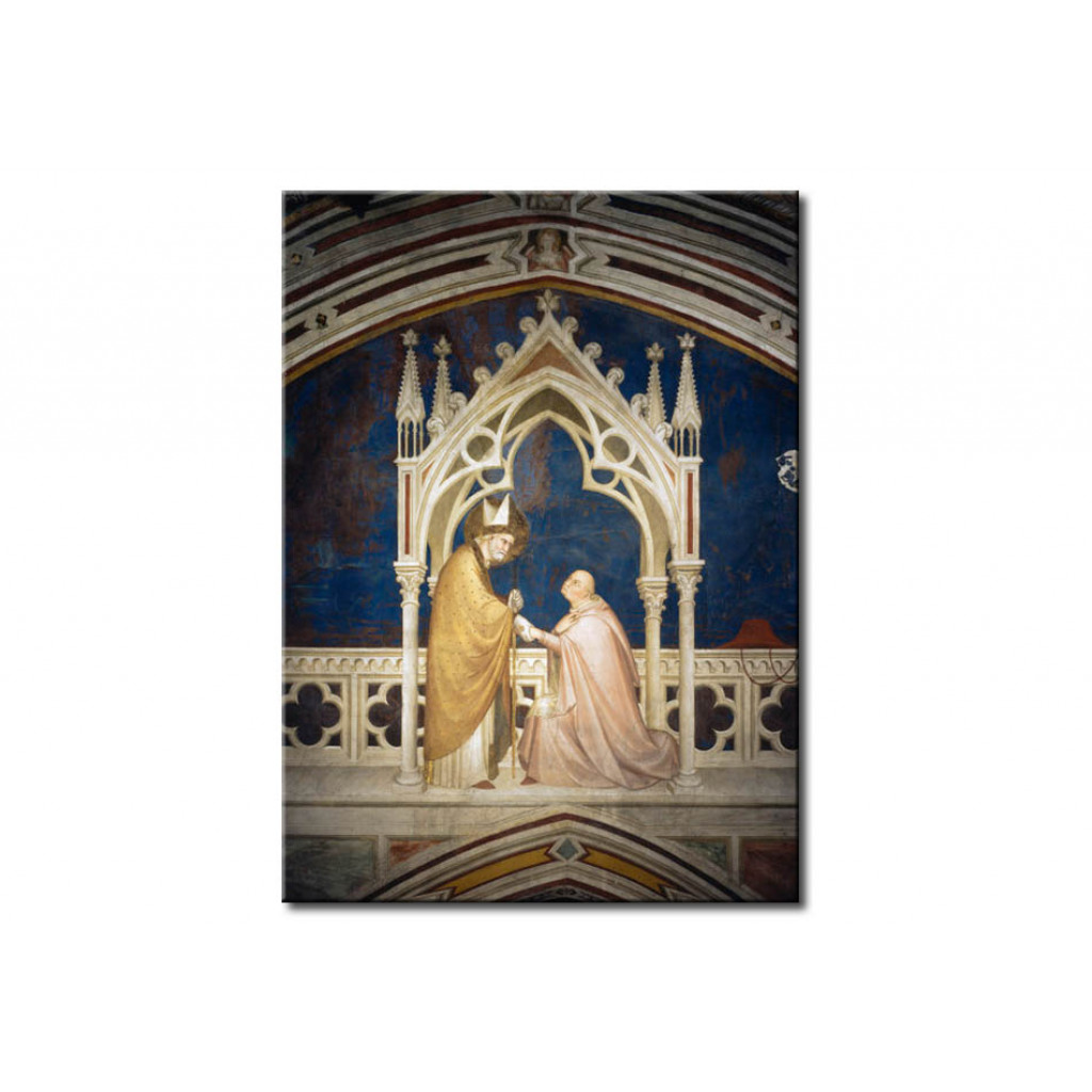 Schilderij  Simone Martini: Cardinal Gentile Da Montefiore Paying Homage To St. Martin Of Tours