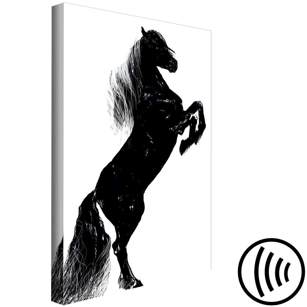 Schilderij  Paarden: Black Horse (1 Part) Vertical