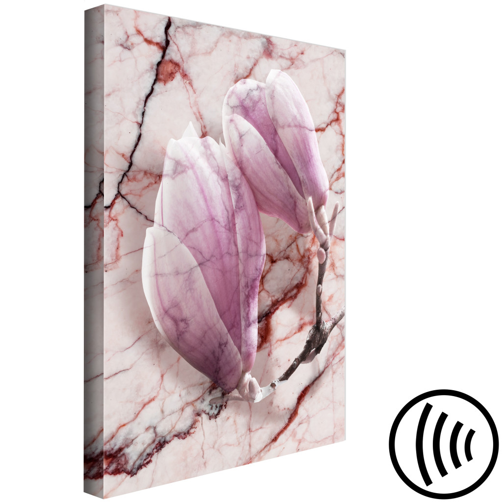Konst Marmorns Subtilitet - Motiv Av Magnoliablommor På En Marmorbakgrund