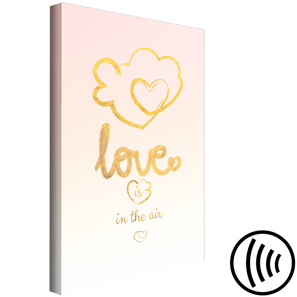 Målning Love Is In The Air - Citat På Engelska På Pastellfärgad Bakgrund