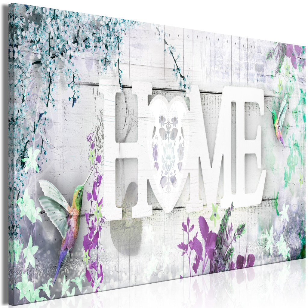 Schilderij Home And Hummingbirds - Green [Large Format]