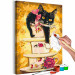 Obraz do malowania po numerach Herbaciany kociak - filiżanki do herbaty w kwiaty i róża  144523 additionalThumb 4