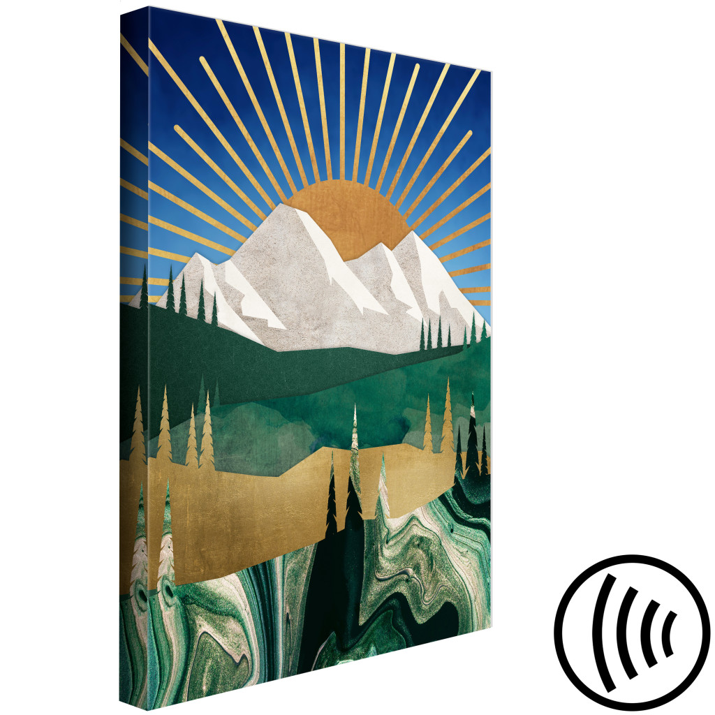 Konst Evening Memory - Graphics With A Sunset Against The Background Of Mountains And Forests