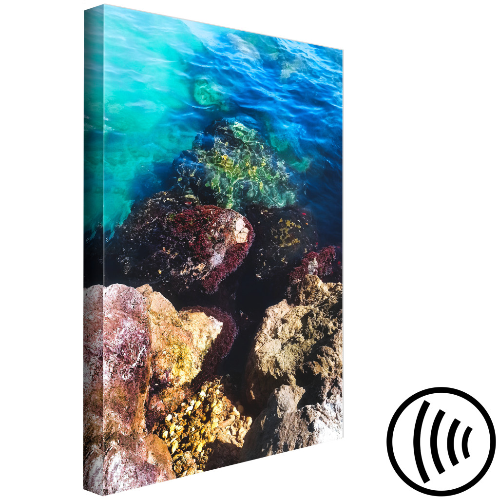 Obraz Skalisty Brzeg Morza - Zdjęcie Błękitnej Wody I Barwnych Kamieni