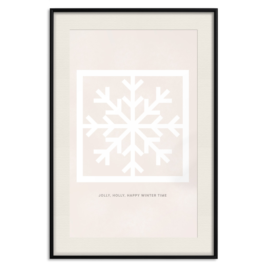 Poster Decorativo Happy Time - Snowflake And White Christmas Greetings