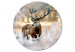 Cuadro redondos moderno King of the Forest - A Photo of a Deer Against the Background of a Winter Forest in the Morning 148723