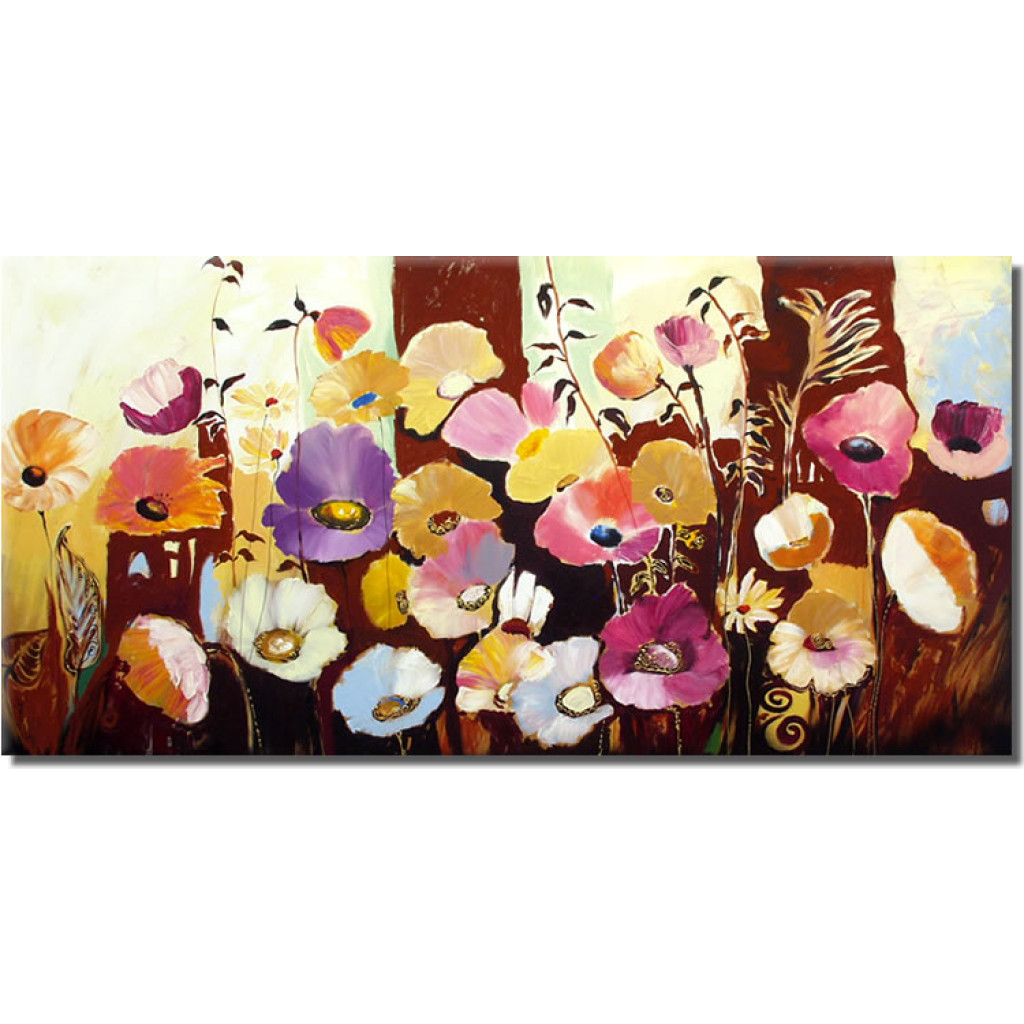 Obraz Polne Kwiaty (1-częściowy) - Abstrakcyjna łąka Z Barwną Roślinnością
