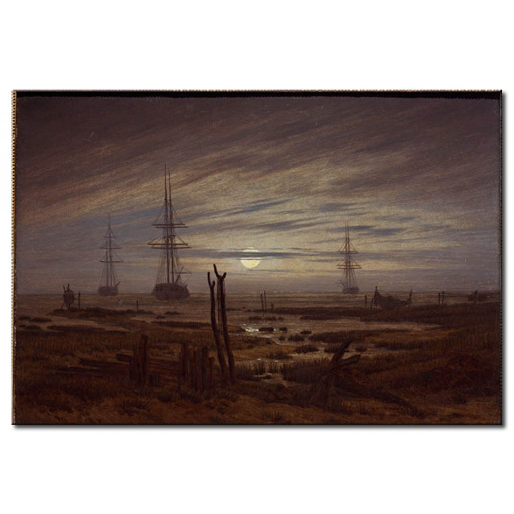 Schilderij  Caspar David Friedrich: Schiffe Auf Der Reede
