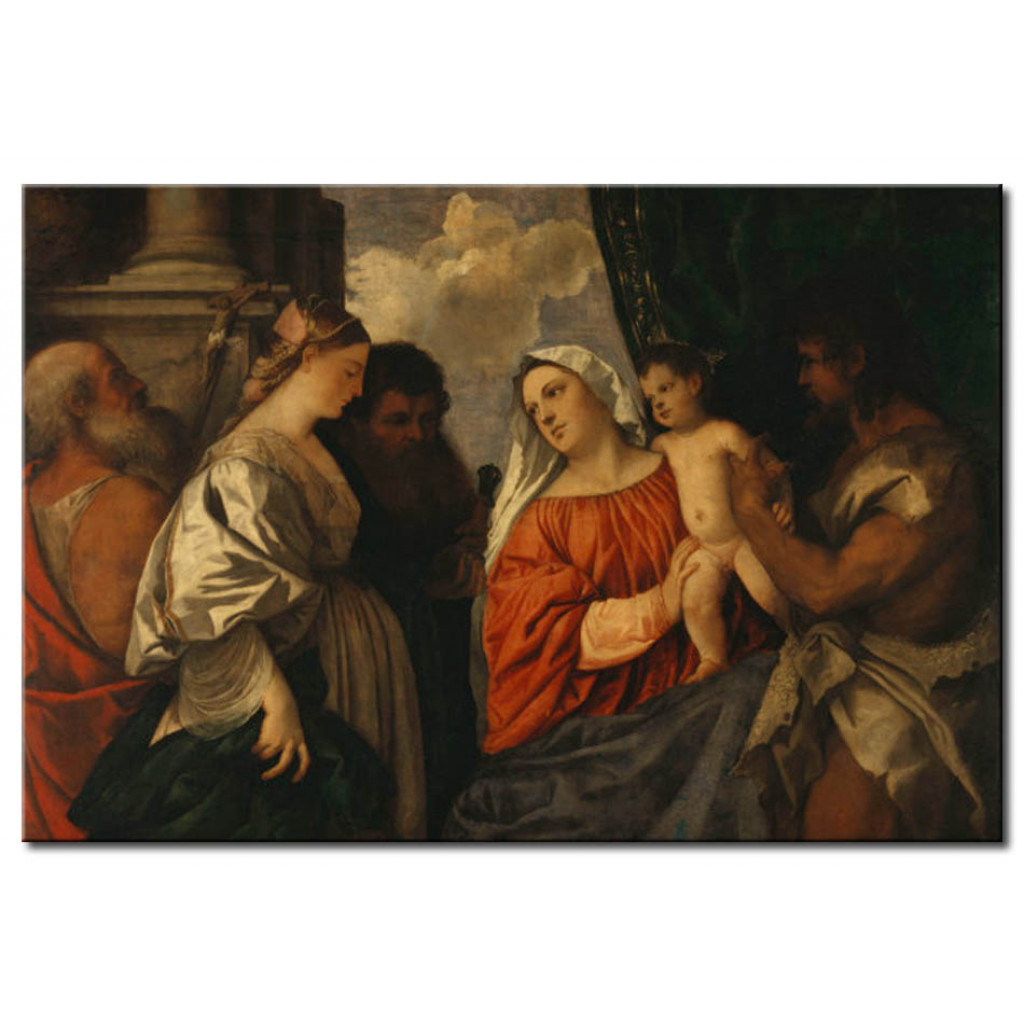 Reprodução De Arte Madonna And Child With Four Saints