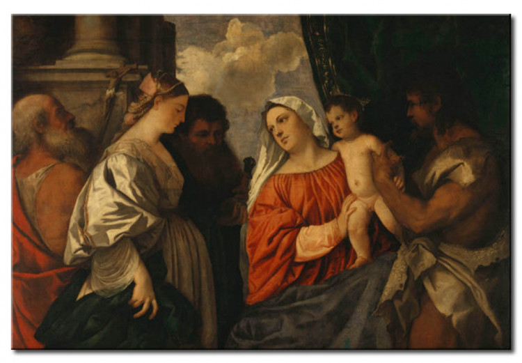 Kunstdruck Madonna mit Kind und vier Heiligen 51223
