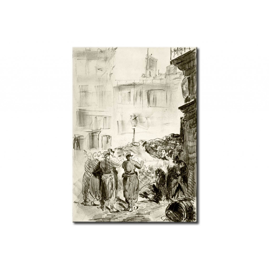 Schilderij  Edouard Manet: La Barricade