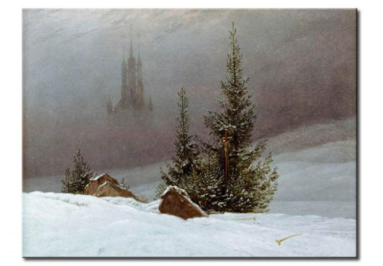 Wandbild Winterlandschaft mit Kirche 54023