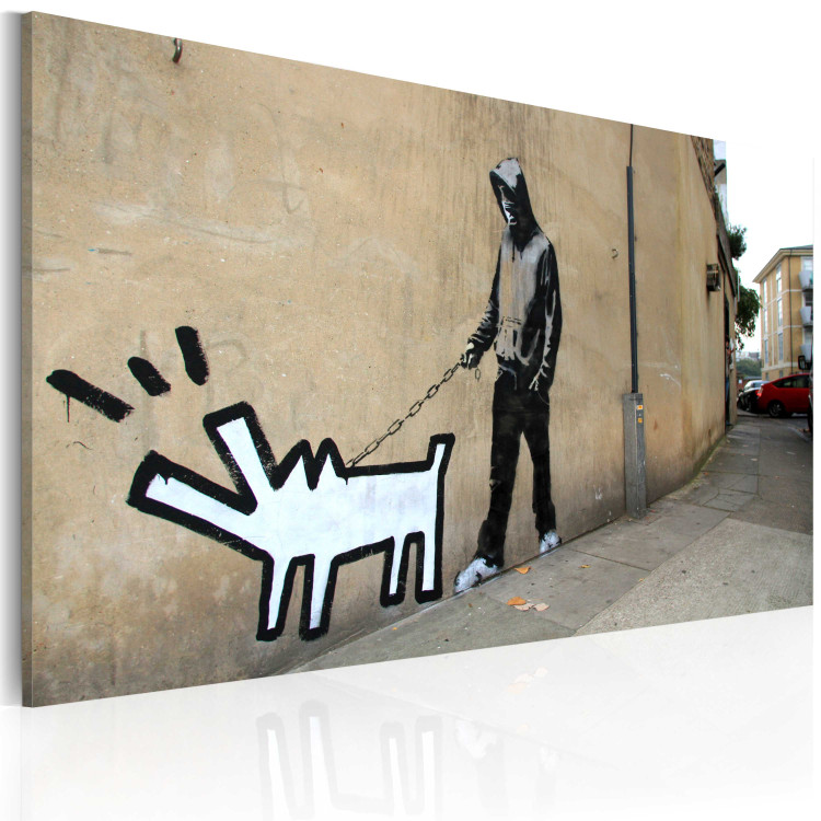 Leinwandbild Bellender Hund (Banksy) 58923 additionalImage 2
