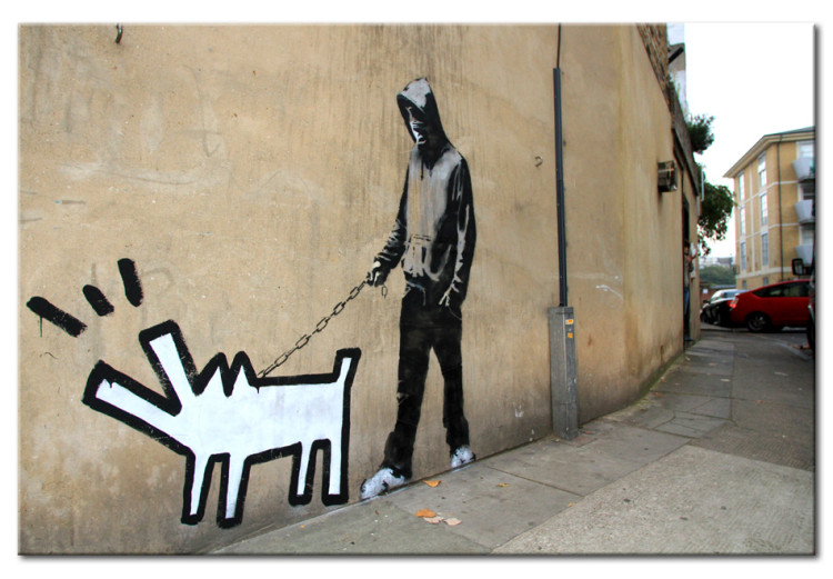 Leinwandbild Bellender Hund (Banksy) 58923