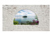 Fototapeta Widok z okna - pejzaż z samotną wyspą w otoczeniu kamiennego muru 90523 additionalThumb 1