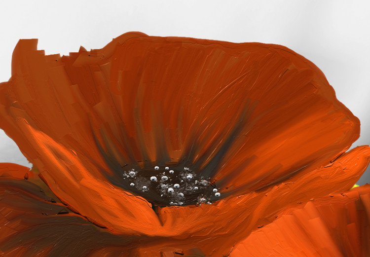Quadro pintado Papoilas em prado cinza - flores vermelhas crescendo no chão cinzento 98623 additionalImage 5