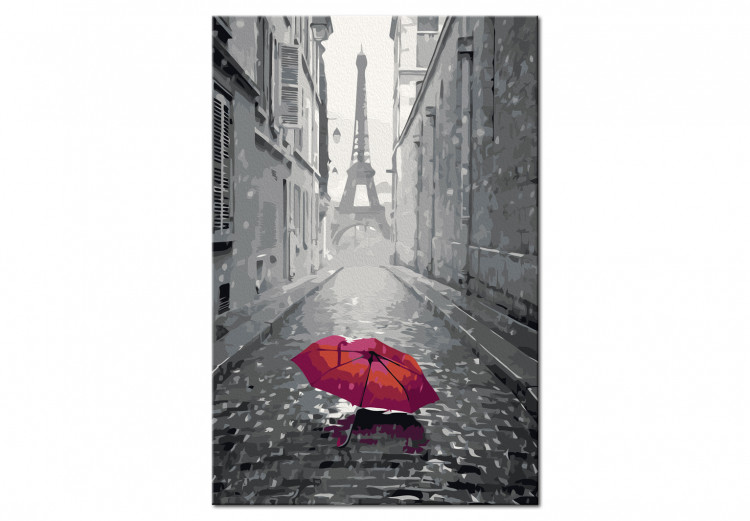 Wandbild zum Malen nach Zahlen Paris (Roter Regenschirm) 107333 additionalImage 4