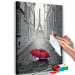 Wandbild zum Malen nach Zahlen Paris (Roter Regenschirm) 107333 additionalThumb 3