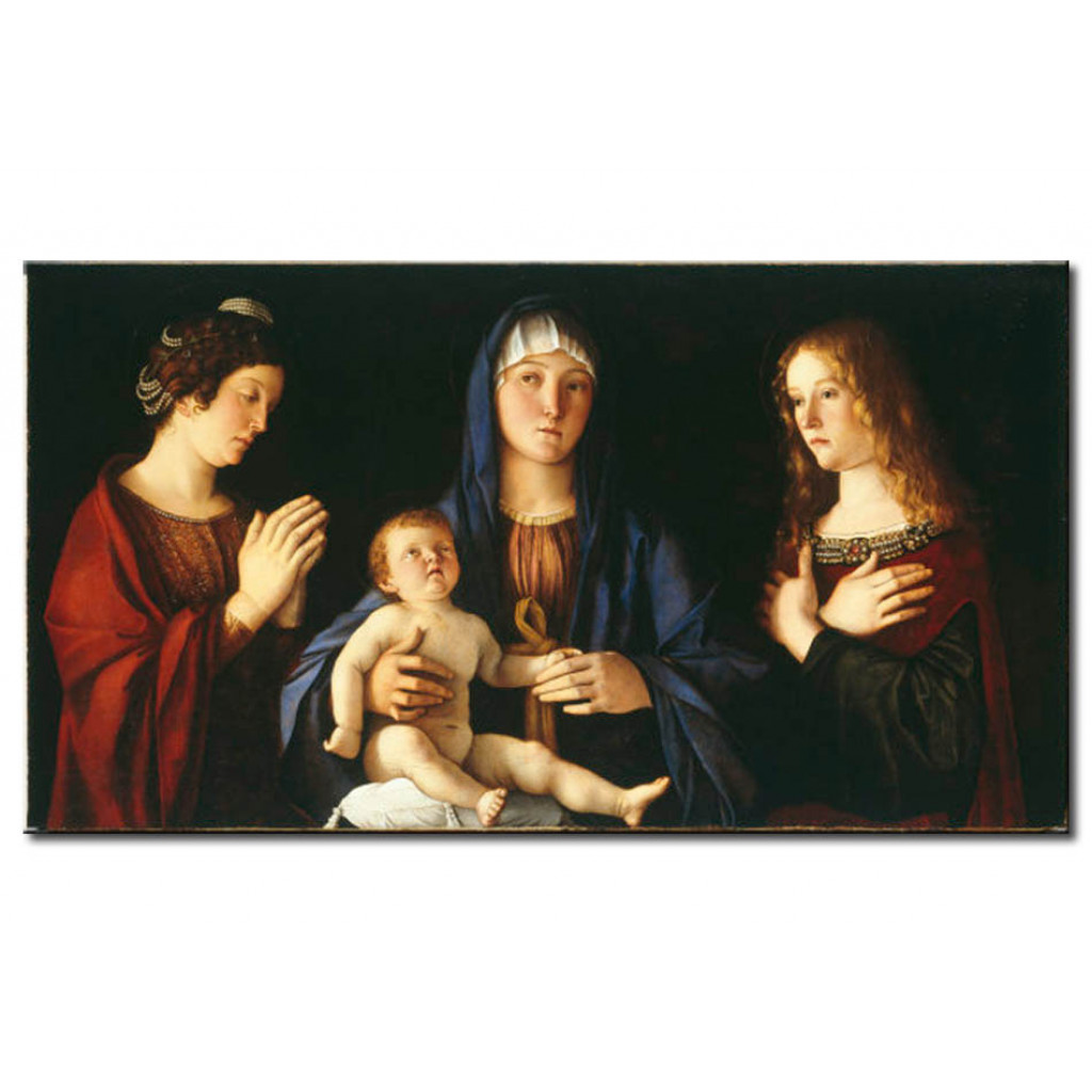 Schilderij  Giovanni Bellini: Mary With The Child And Two Saints