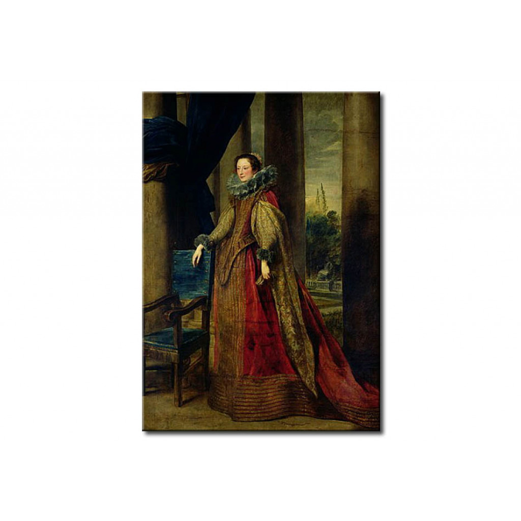Schilderij  Anthony Van Dyck: Portrait Of A Lady, Presumed To Be The Marquise Geromina Spinola-Doria De Genes