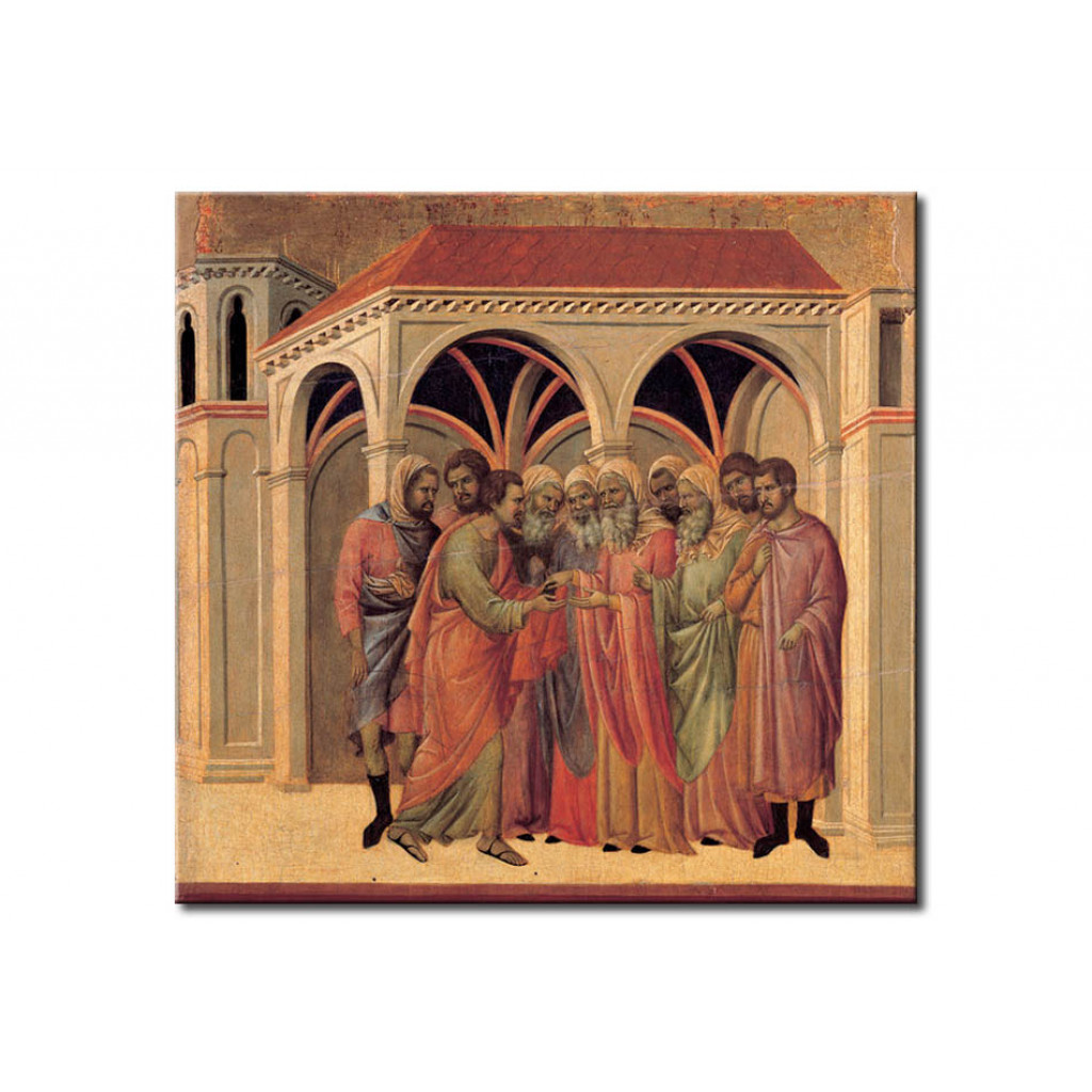 Schilderij  Duccio Di Buoninsegna: Judas Receives The Pieces Of Silver