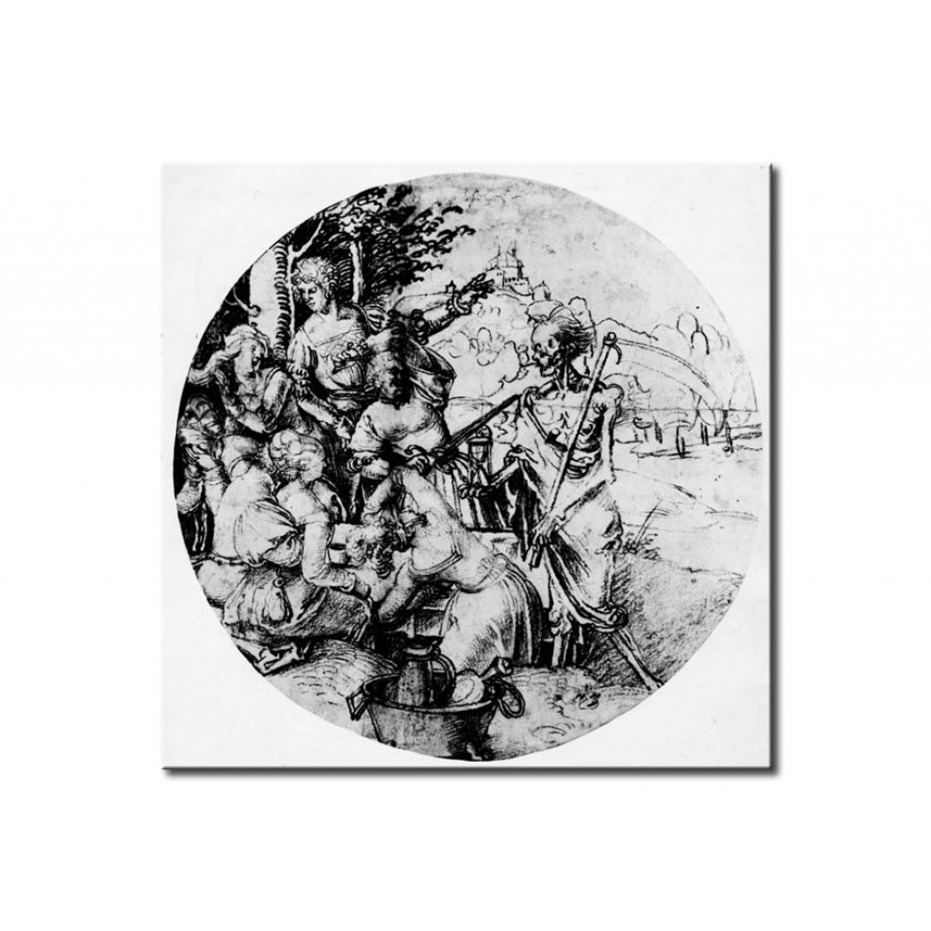 Schilderij  Albrecht Dürer: Tafelnde Gesellschaft Und Tod