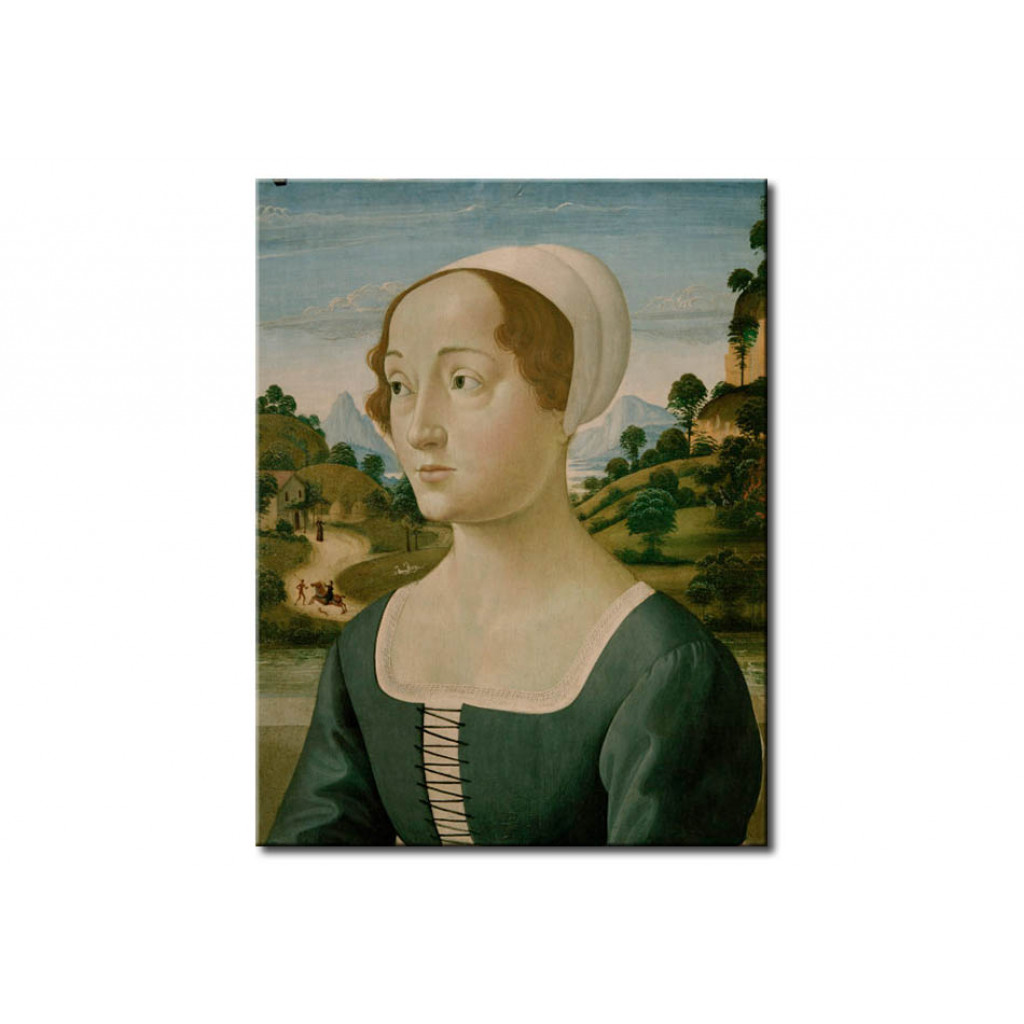 Schilderij  Domenico Ghirlandaio: Portrait Of A Young Woman