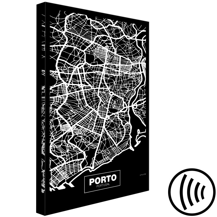 Obraz Czarno biała mapa Porto - minimalistyczna mapa miasta z ulicami 123033 additionalImage 6