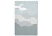 Quadro moderno Nastri delicati - paesaggio grafico della montagna con un cielo e la luna in stile minimalista, decorazione perfetta per la stanza di un bambino 130533
