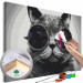 Obraz do malowania po numerach Kot w okularach 132033