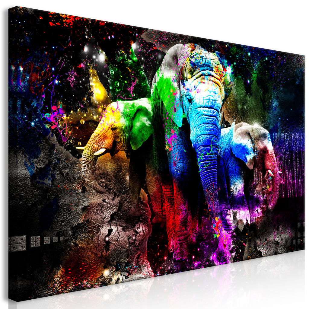 Duży Obraz XXL Kolorowe Słonie II [Large Format]